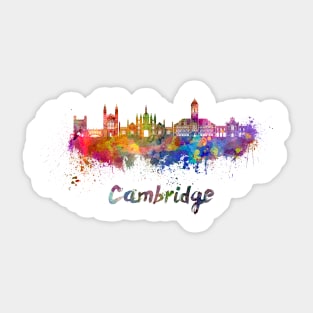 Cambridge skyline in watercolor Sticker